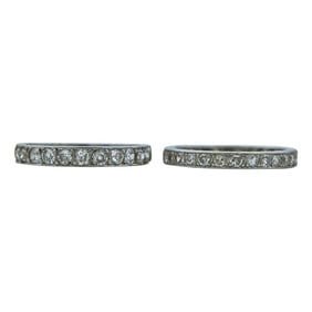 Set of 2 Vintage Platinum Diamond Band Rings