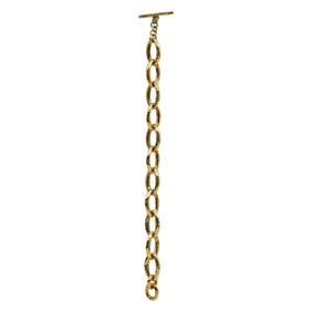 Ippolita Hammered 18K Yellow Gold Chain Toggle Necklace and Bracelet Suite