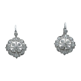 18K White Gold Diamond Openwork Earrings