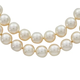 Single Strand 8.5mm Akoya Pearl Necklace with 14K Yellow Gold Clasp
