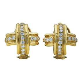 Tiffany & Co. Signature X 18K Yellow Gold Diamond Earrings