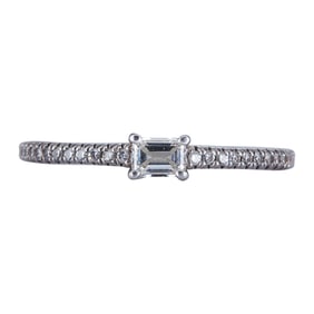 Tiffany & Co. Platinum Baguette-Shaped Diamond Ring