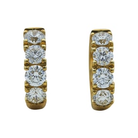 Crivelli 18K Yellow Gold Diamond Huggie Hoop Earrings