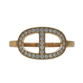 Hermès Chaîne d'ancre 18K Rose Gold Diamond Ring