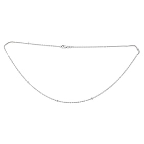 18K White Gold Bezel-Set Diamond Station Necklace