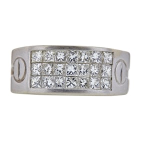 14K White Gold Invisible-Set Diamond Ring