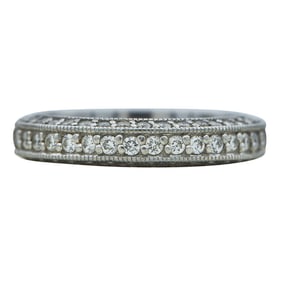 Platinum Diamond Three Row Eternity Band Ring