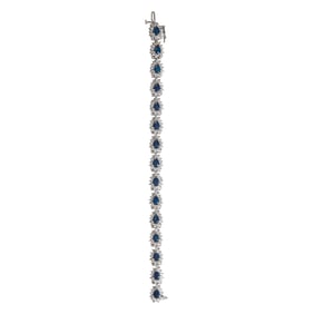 18K White Gold Sapphire and Diamond Cluster Bracelet