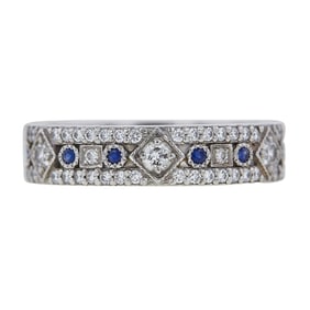 Tiffany & Co. Platinum Sapphire and Diamond Eternity Band Ring