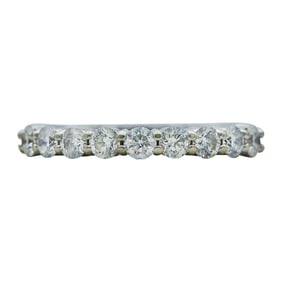 14K White Gold 9 Stone Diamond Band Ring