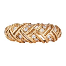 Cartier 18K Yellow Gold Diamond Dome Ring