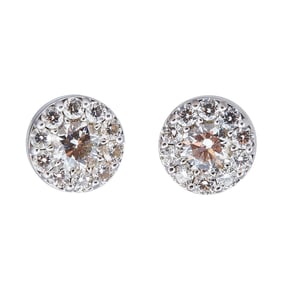 Hearts on Fire 18K White Gold Diamond Cluster Stud Earrings