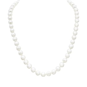 Single Strand 8mm Akoya Pearl Necklace with 18K Yellow Gold Clasp