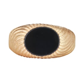 Tiffany & Co. Jean Schlumberger 18K Yellow Gold Black Onyx Signet Ring