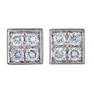 Bvlgari Bulgari 18K White Gold Diamond Square Stud Earrings
