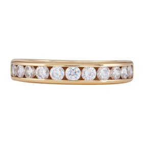 18K Yellow Gold Channel-Set Diamond approx. 0.75 ctw Band Ring