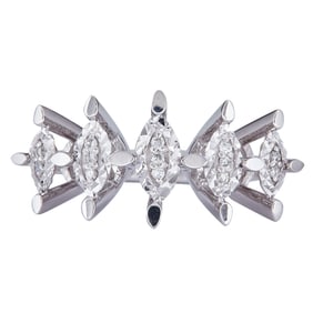 14K White Gold Diamond Marquise Illusion Ring