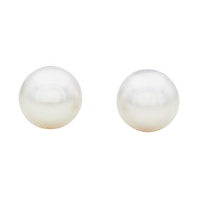 Mikimoto 18K White Gold 7.5mm Akoya Pearl Stud Earrings