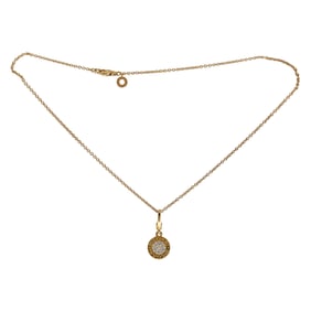 Bvlgari Bulgari-Bulgari 18K Yellow Gold Pavé Diamond Pendant Necklace
