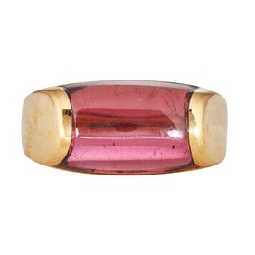 Bvlgari Bulgari Tronchetto 18K Yellow Gold Pink Tourmaline Ring