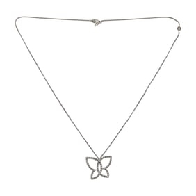 Damiani 18K White Gold Diamond Butterfly Pendant Necklace