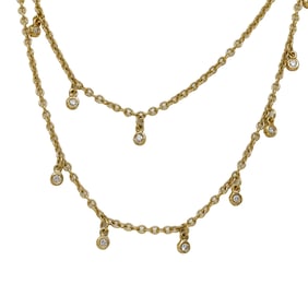 Ippolita 18K Yellow Gold Bezel-Set Diamond Drops Necklace