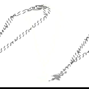 Tiffany & Co. Elsa Peretti Platinum Diamond Starfish Charm Bracelet: BRAND: Tiffany & Co.; METAL: Platinum; APPROXIMATE TOTAL DIAMOND WEIGHT: 0.20 ctw; STAMPED: Tiffany & Co., PT950, Elsa Peretti, Spain; CONDITION: Pre-owned, Good; ITEM WEIGHT (GRAMS): 13.8 g; MEASUREM