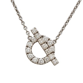 Hermès Finesse 18K White Gold Diamond Pendant Necklace