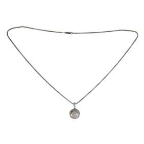 David Yurman Sterling Silver Diamond Pendant Necklace
