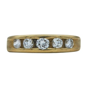 14K Yellow Gold 5 Stone Diamond Ring