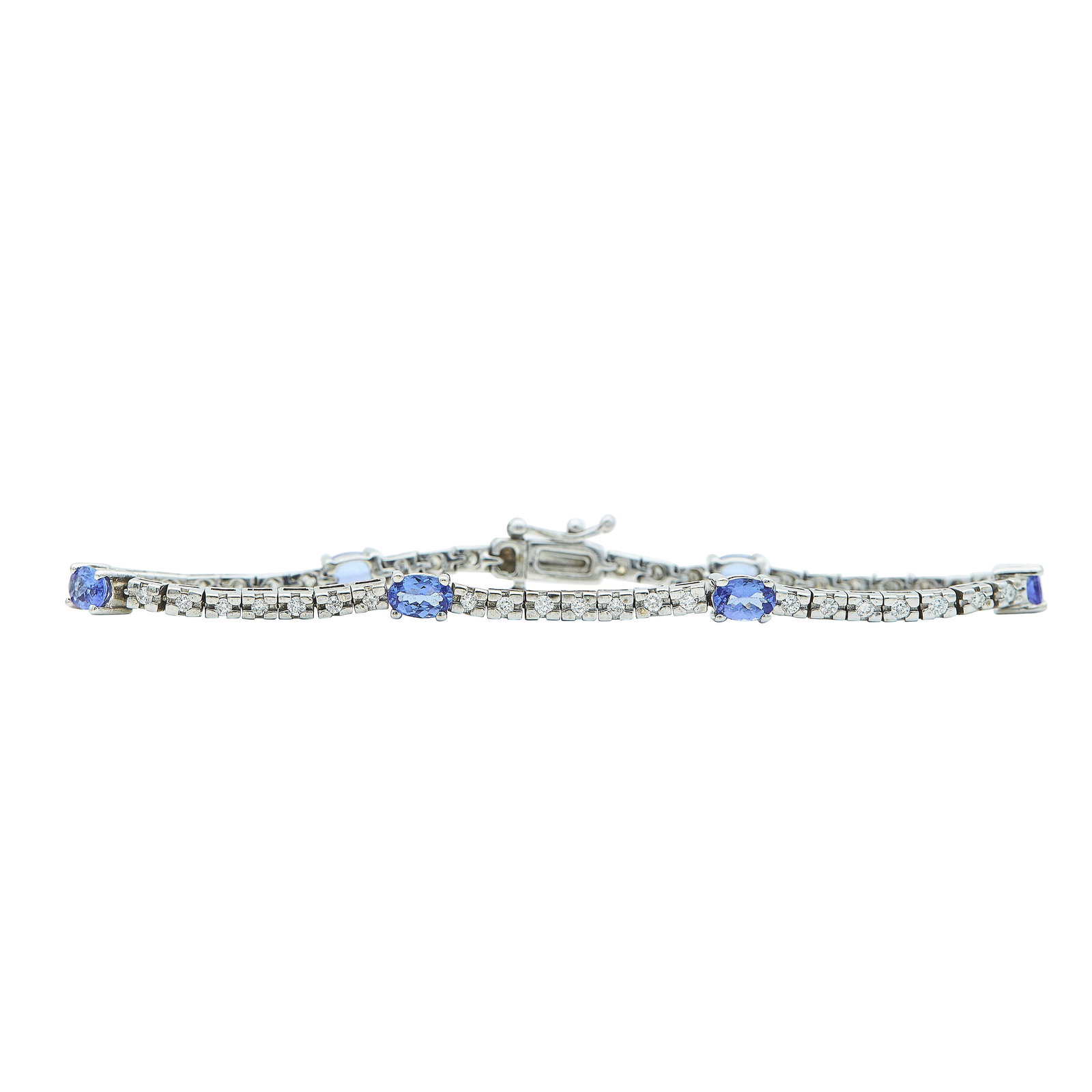 LeVian 14K White Gold Tanzanite and Diamond Tennis Bracelet (1 of 4)