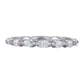 Platinum Marquise-Cut Eternity Band Ring