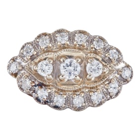 14K Yellow Gold Diamond Cluster Ring