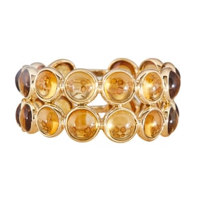 18K Yellow Gold Bezel-Set Citrine Band Ring