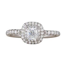 Tiffany & Co. Soleste Platinum Diamond Cushion-Cut Engagement Ring