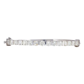 14K White Gold Diamond approx. 4.50 ctw Bangle Bracelet