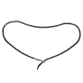 18K White Gold and Titanium Black and Colorless Diamond Necklace
