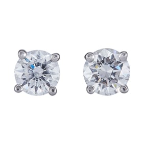 Tiffany & Co. Platinum Diamond 0.36 ctw Solitaire Stud Earrings