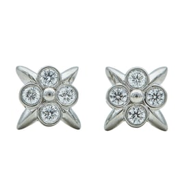 Tiffany & Co. Platinum Diamond Cluster Earrings