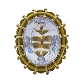 18K Yellow Gold Oval-Cut Amethyst Ring
