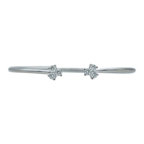 Tiffany & Co. Aria 18K White Gold Diamond Open Cuff Bracelet