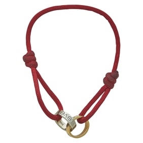 Cartier Love 18K Yellow and White Gold Red Cord Bracelet