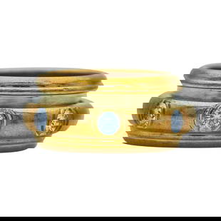 Piaget 18K Yellow Gold Diamond Spinner Ring: BRAND: Piaget; METAL: 18K Yellow Gold; APPROXIMATE TOTAL DIAMOND WEIGHT: 0.75 ctw; STAMPED: Piaget, 750, numbered, 54, 1990; CONDITION: Pre-owned, Good; ITEM WEIGHT (GRAMS): 19.6 g; MEASUREMENTS: US r