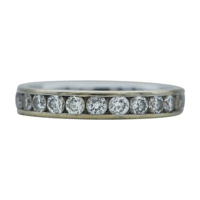 14K White Gold Channel-Set Diamond 1.00 ctw Men's Band Ring
