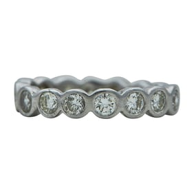 Platinum Bezel-Set Diamond approx. 1.60 ctw Band Ring