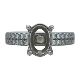 Ritani Platinum Diamond Oval Engagement Ring Setting