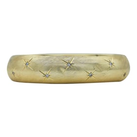 14K Yellow Gold Diamond Constellation Hinged Bangle Bracelet