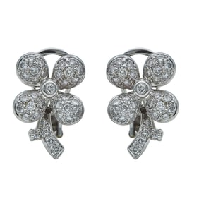 18K White Gold Diamond Daisy Earrings