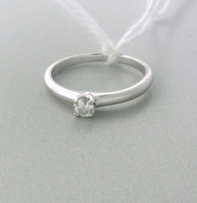 H.Stern Platinum 0.16 Diamond Engagement Ring Lot 143