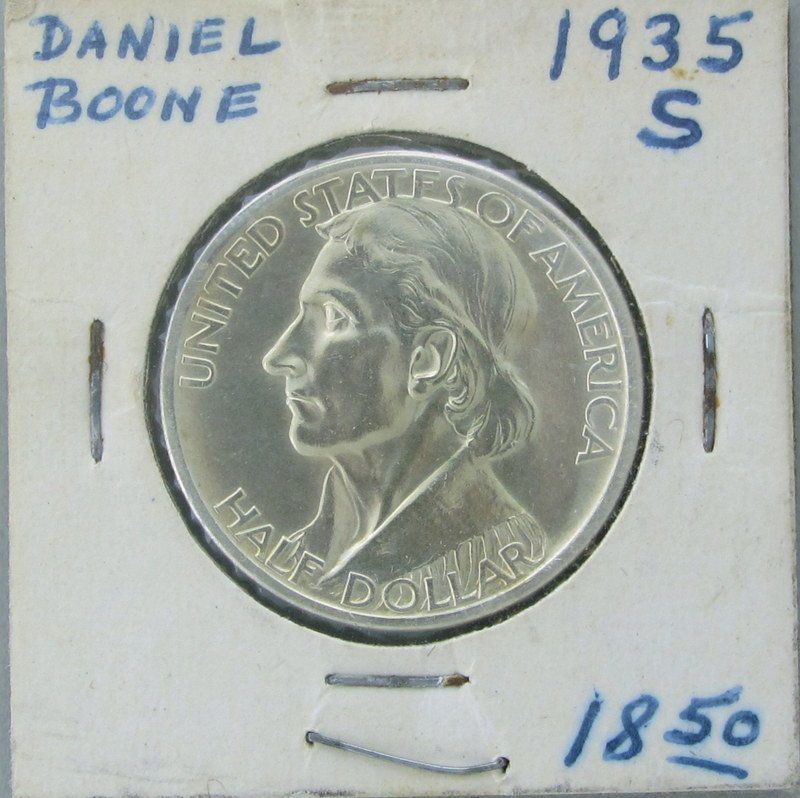 Us 1935 S Daniel Boone Commemorative Half Dollar Coin